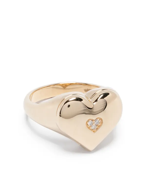 Sydney Evan 14CT Yellow Gold Heart Ring