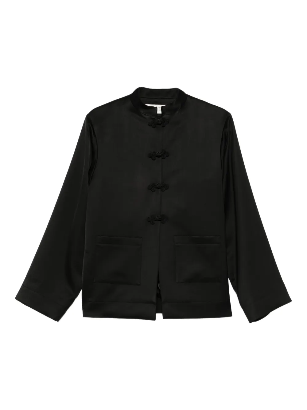 Róhe Mandarin-collar satin jacket | Black | Image 1