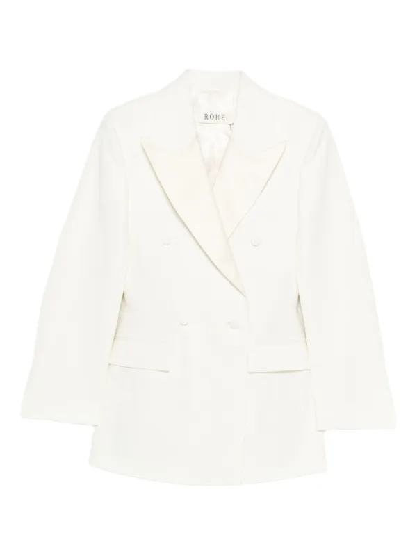 Róhe Hourglass Tuxedo Blazer in White