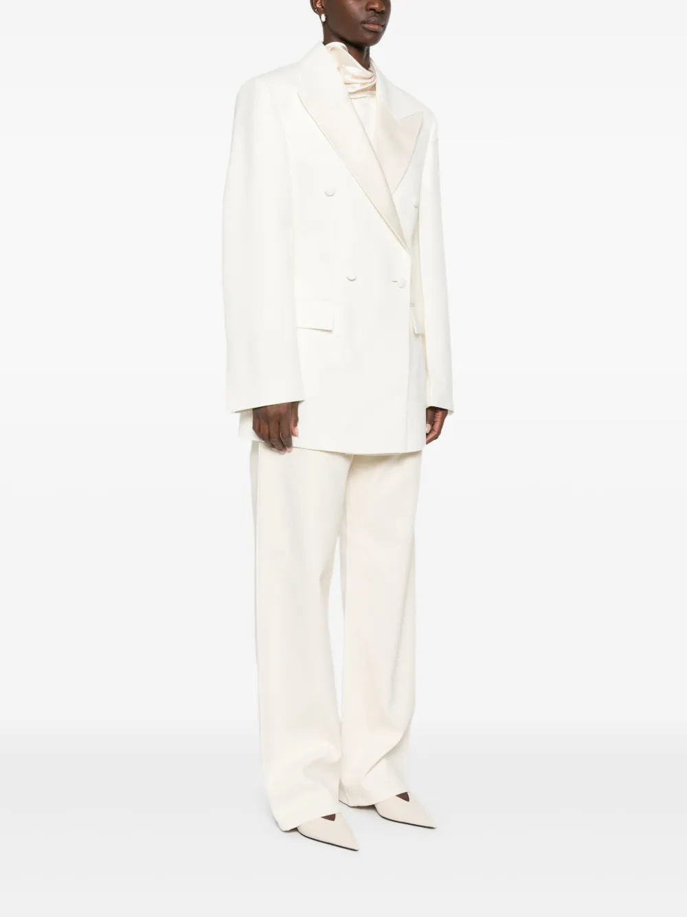 Róhe Hourglass smoking blazer Wit