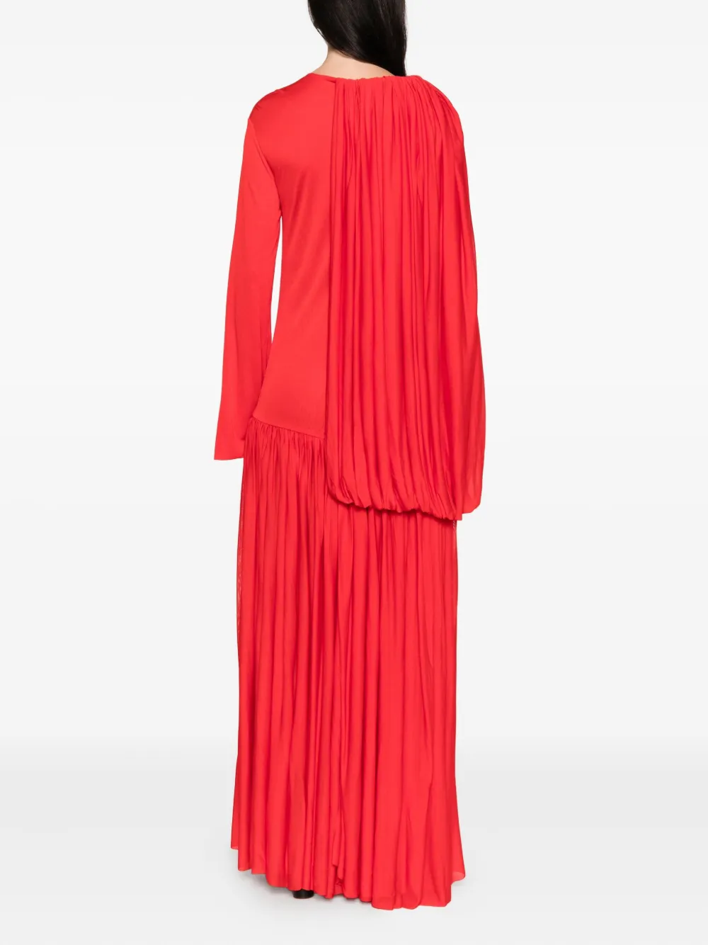 Calvin Klein Collection Sara Draped Pleated Gown In Red