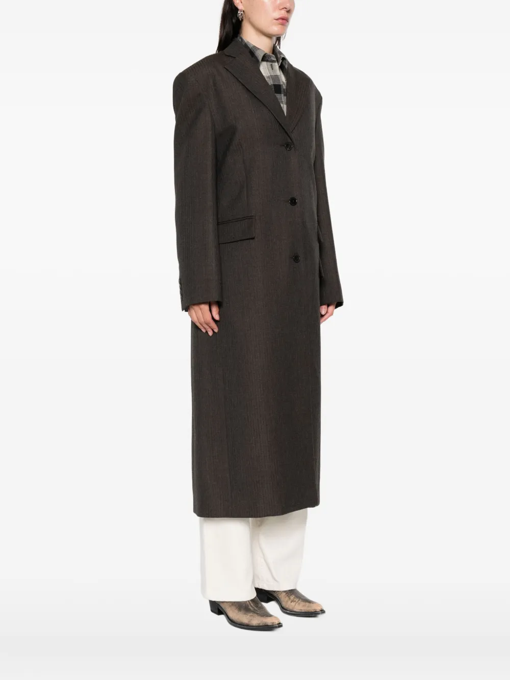 Calvin Klein Collection Brooke Pocket Coat In Brown