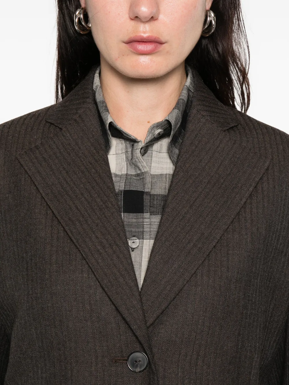 Calvin Klein Collection Brooke Pocket Coat In Brown