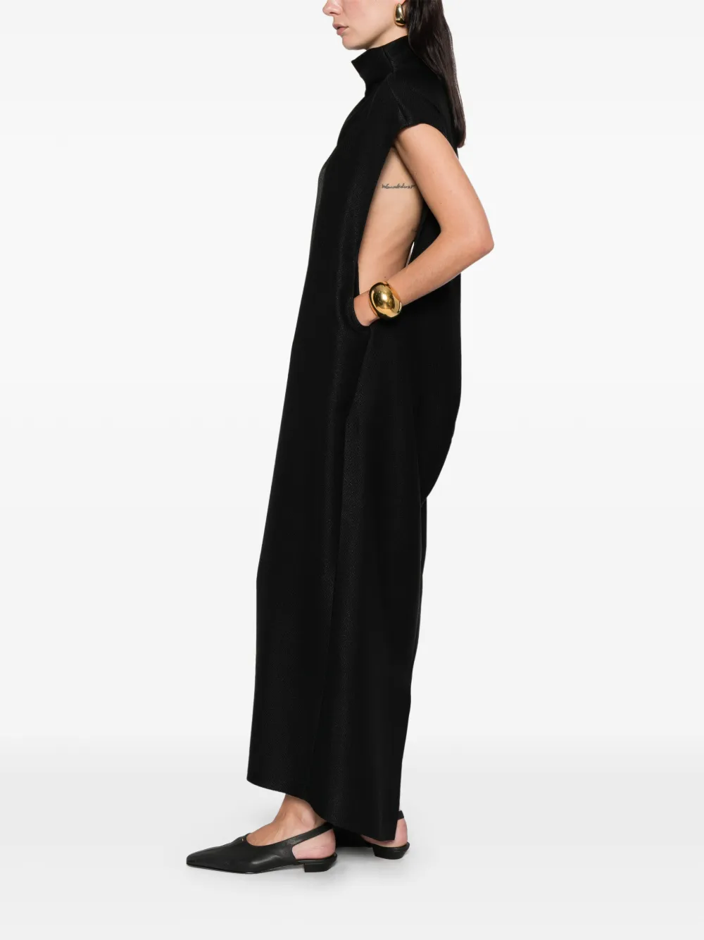 CALVIN KLEIN COLLECTION Thea mock-neck maxi dress - Zwart