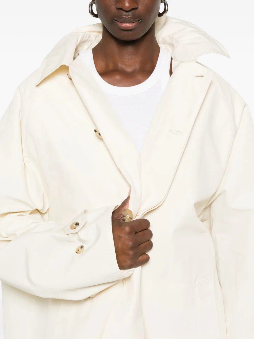 CALVIN KLEIN COLLECTION Marisol jas met ceintuur Wit