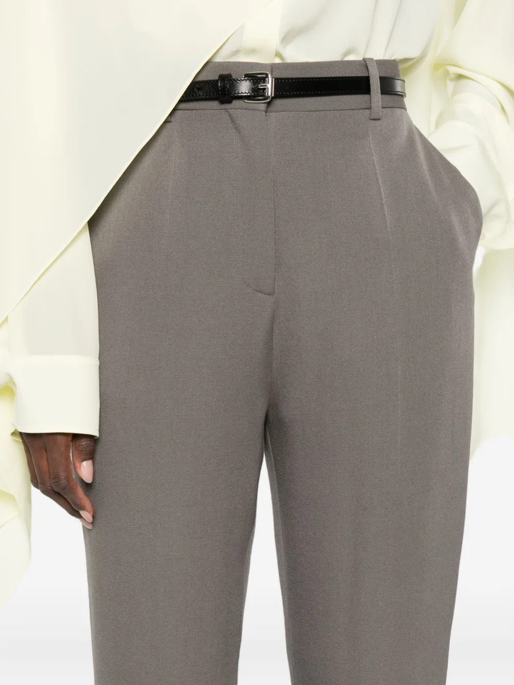 Calvin Klein Collection Lucia Straight-leg Trousers In Gray