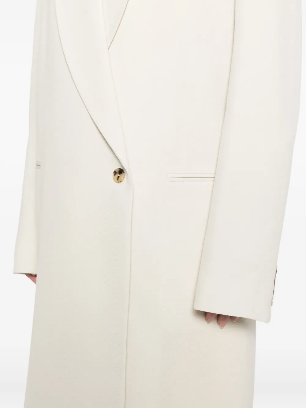 Calvin Klein Collection Evelyn Shawl Collar Coat In White