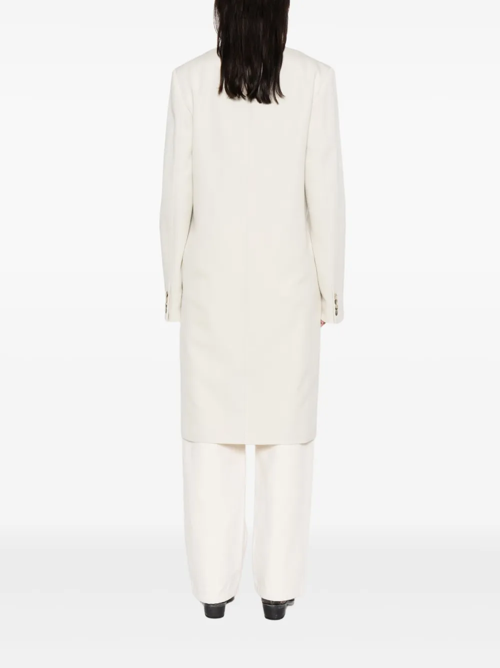 Calvin Klein Collection Evelyn Shawl Collar Coat In White