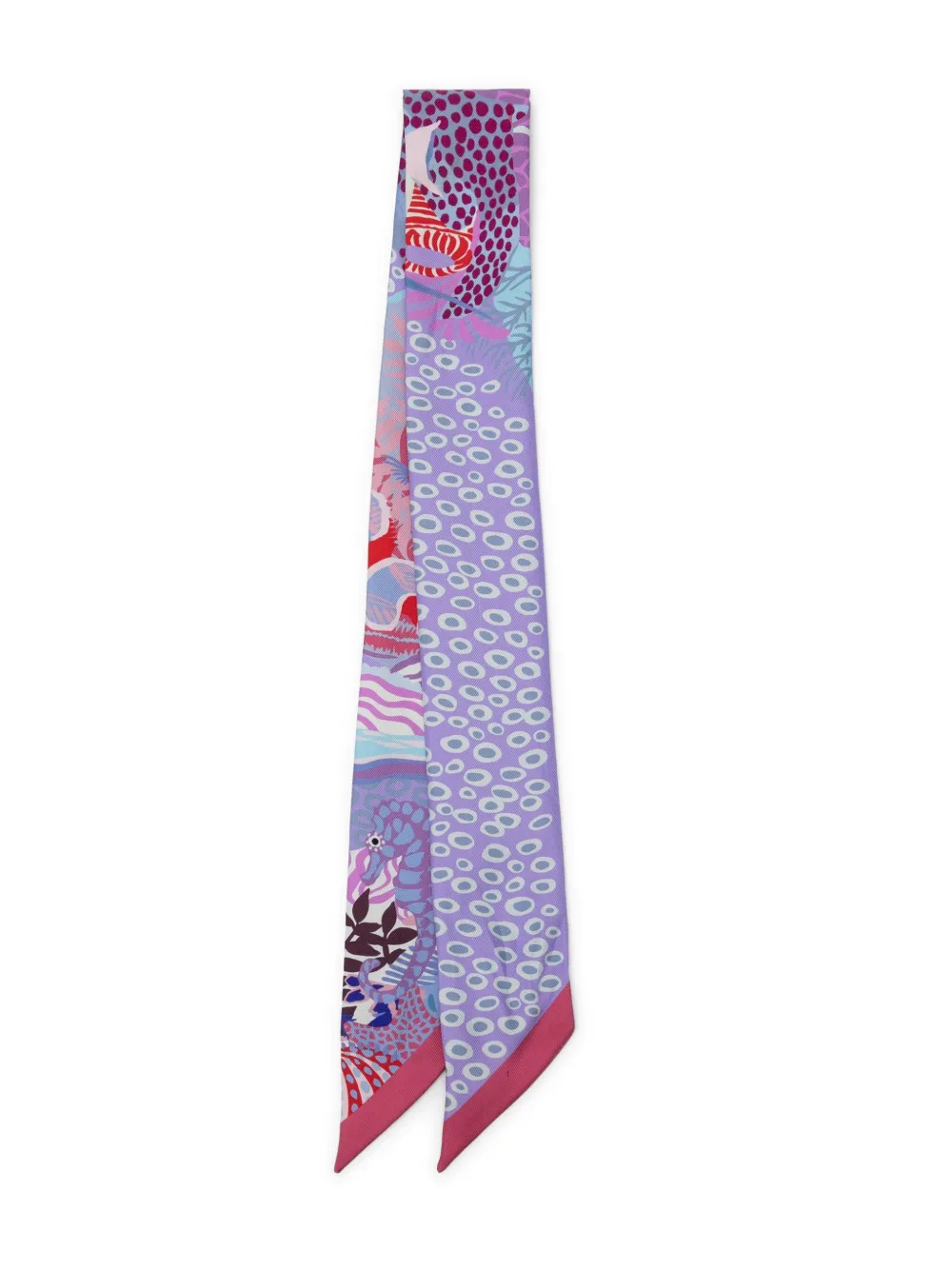 Hermès Pre-Owned Silk Under The Waves Twilly Framboise Parme Rouge | Image 2