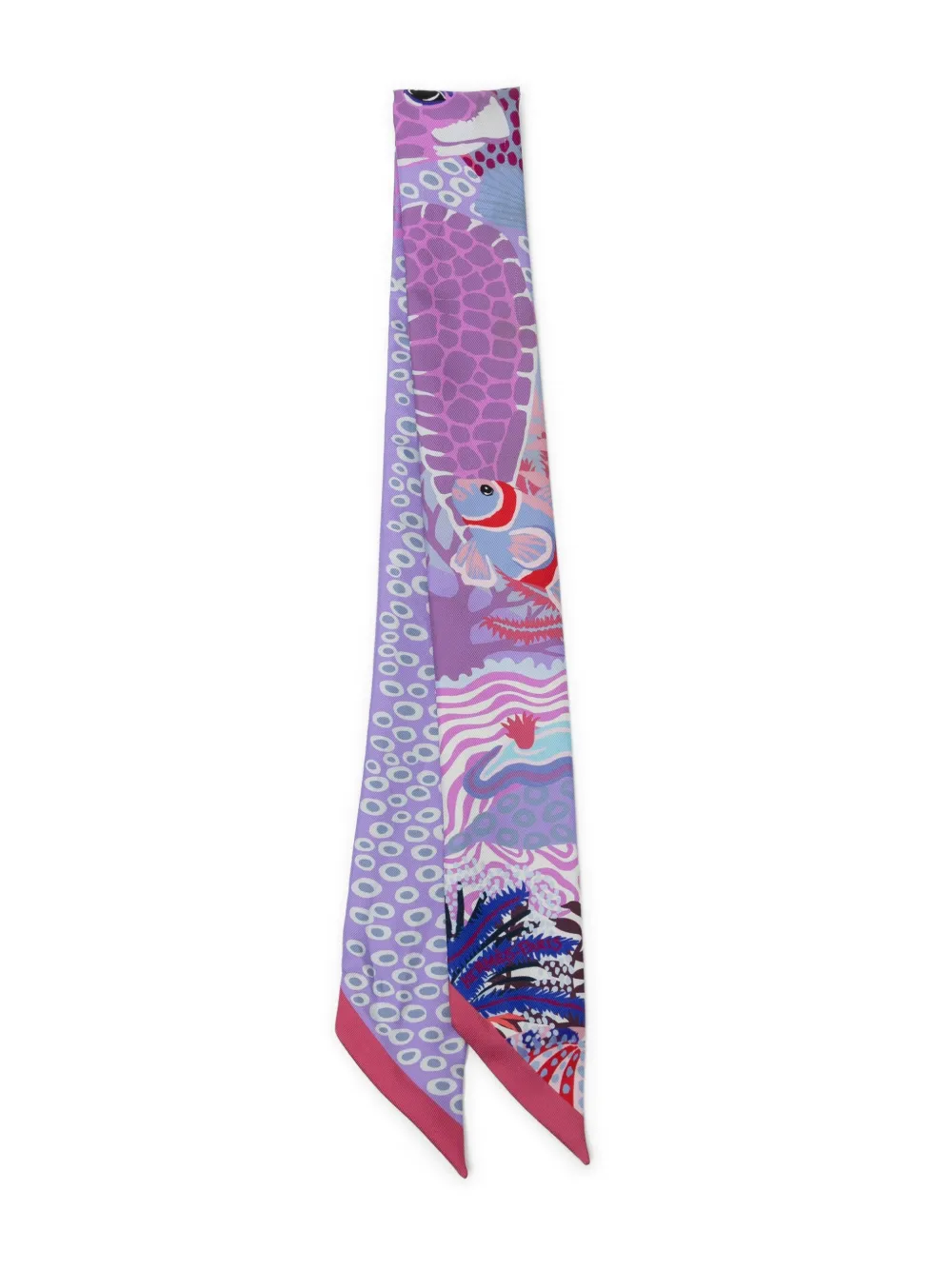 Hermès Pre-Owned Silk Under The Waves Twilly Framboise Parme Rouge | Purple | Image 1