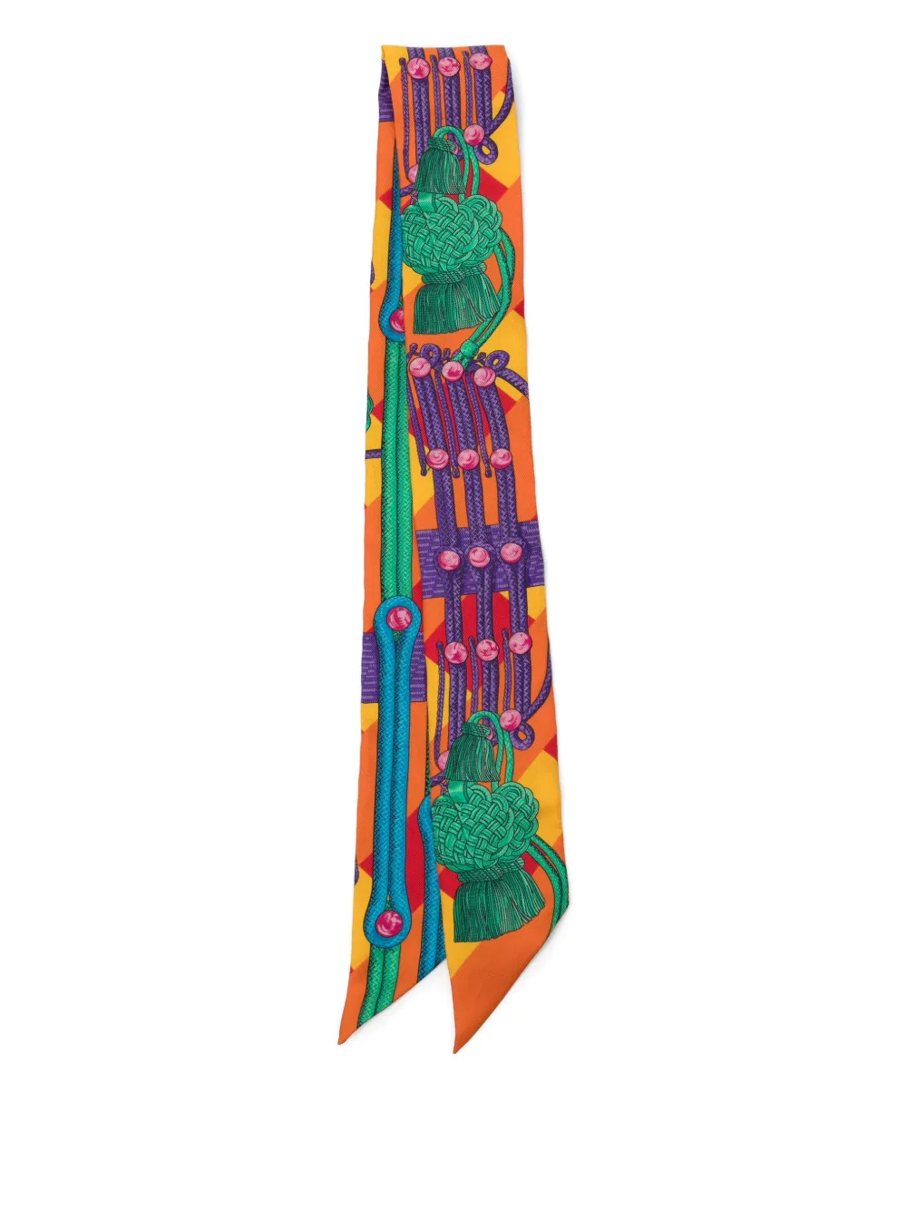 Hermès Pre-Owned Silk Cord Printed Silk Twilly | Image 2