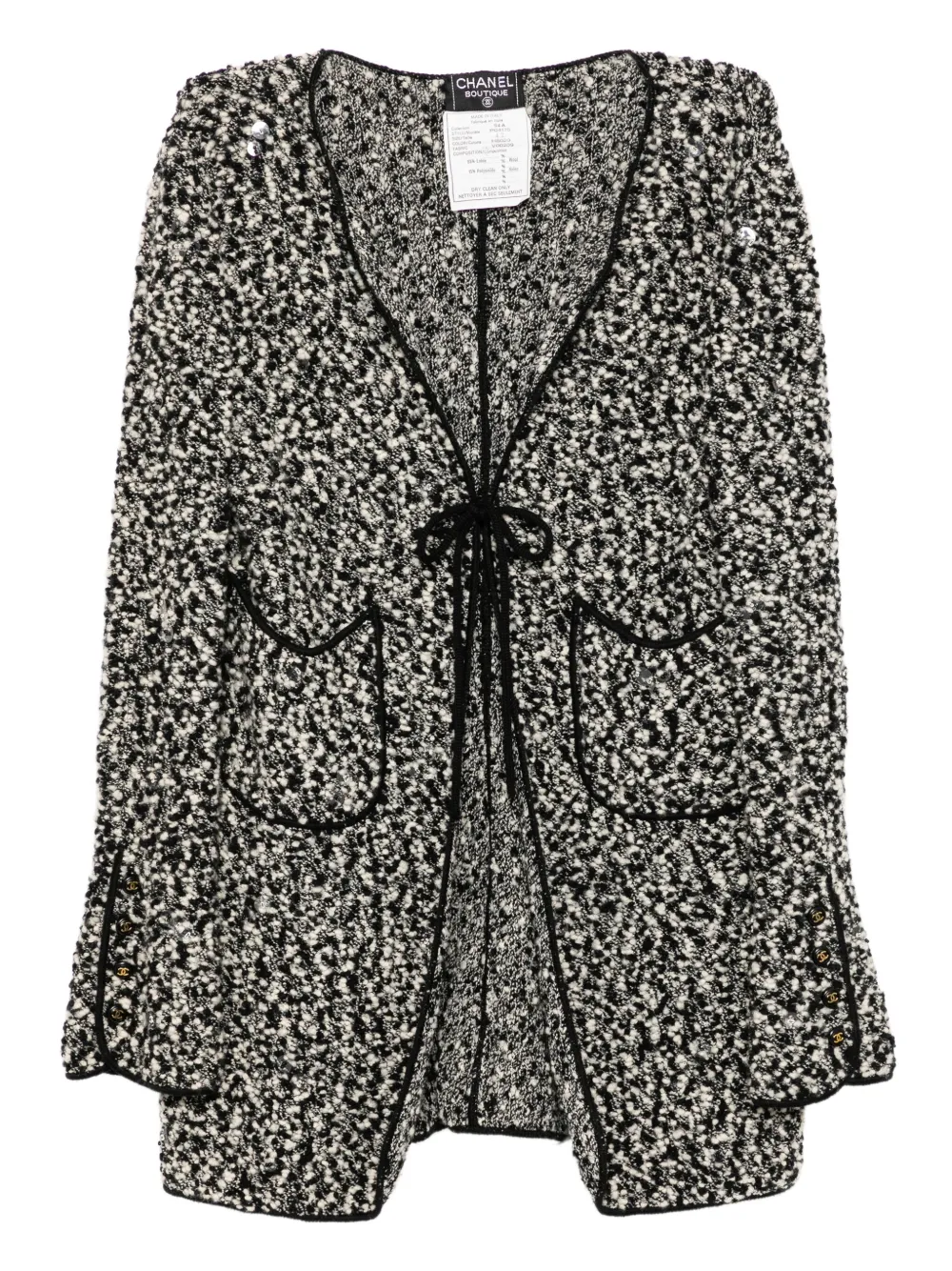 CHANEL Pre-Owned pre-owned tie-fastening cardigan jacket | Black | Image 1