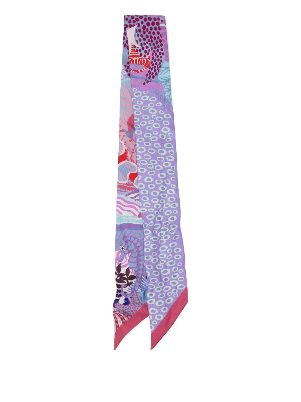 Hermès Pre-Owned Silk Under The Waves Twilly Framboise Parme Rouge | Image 2