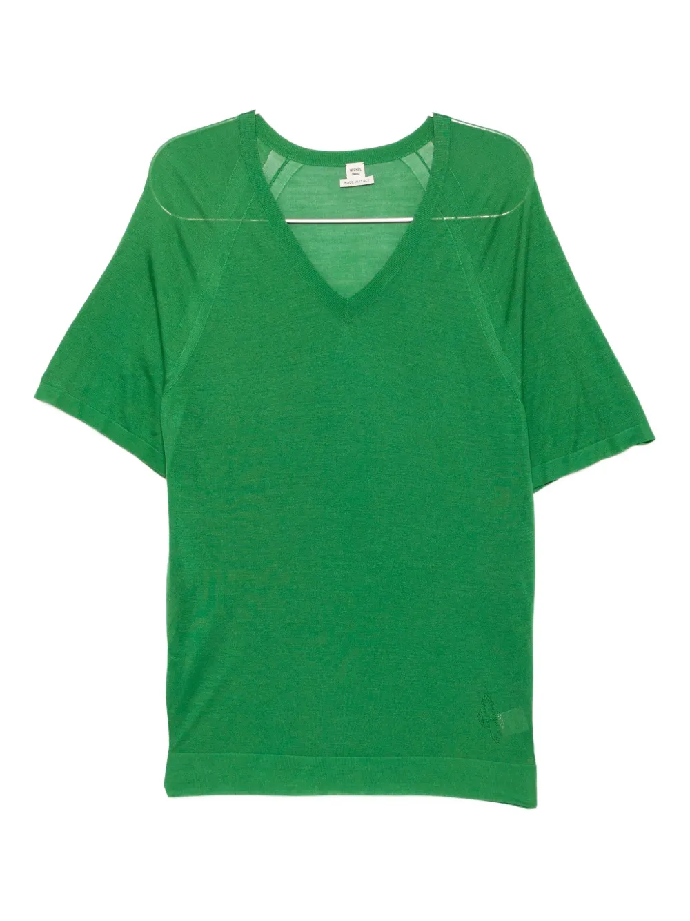 Pre-owned Hermes Silk Top In Green