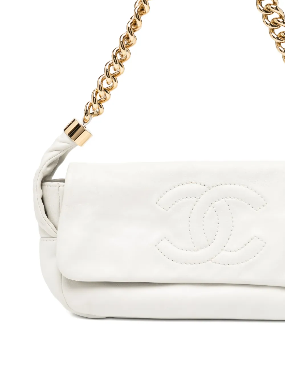 Pre-owned Chanel Lambskin Rodeo Drive Flap Shoulder Bag In Neutral