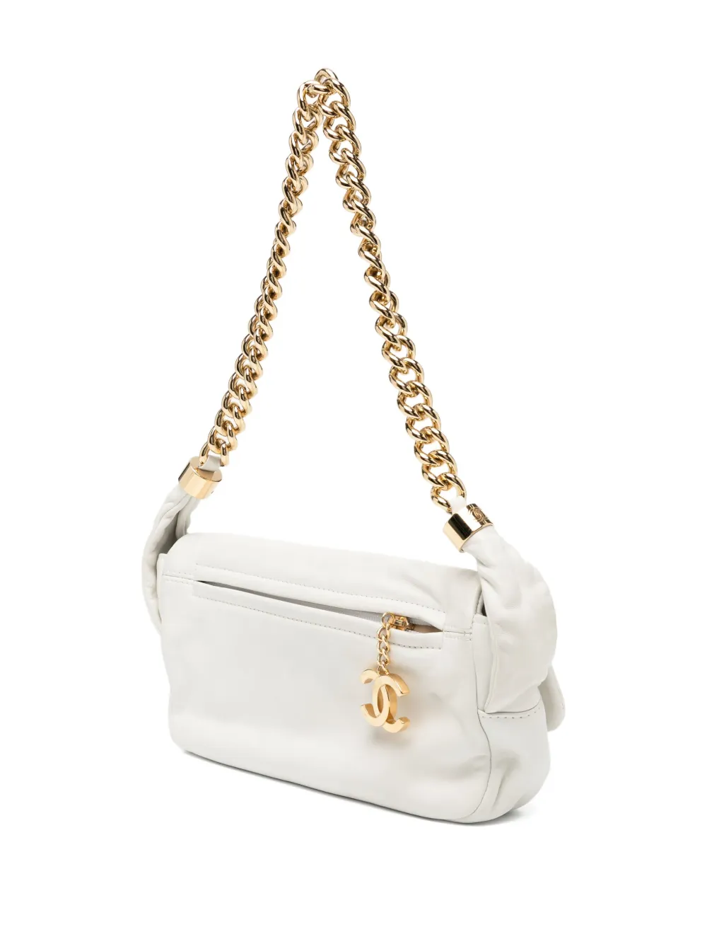 Pre-owned Chanel Lambskin Rodeo Drive Flap Shoulder Bag In Neutral