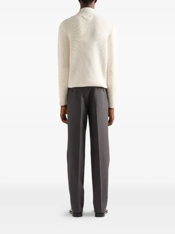 Prada Tailored Wool Trousers | Grey | FARFETCH PL
