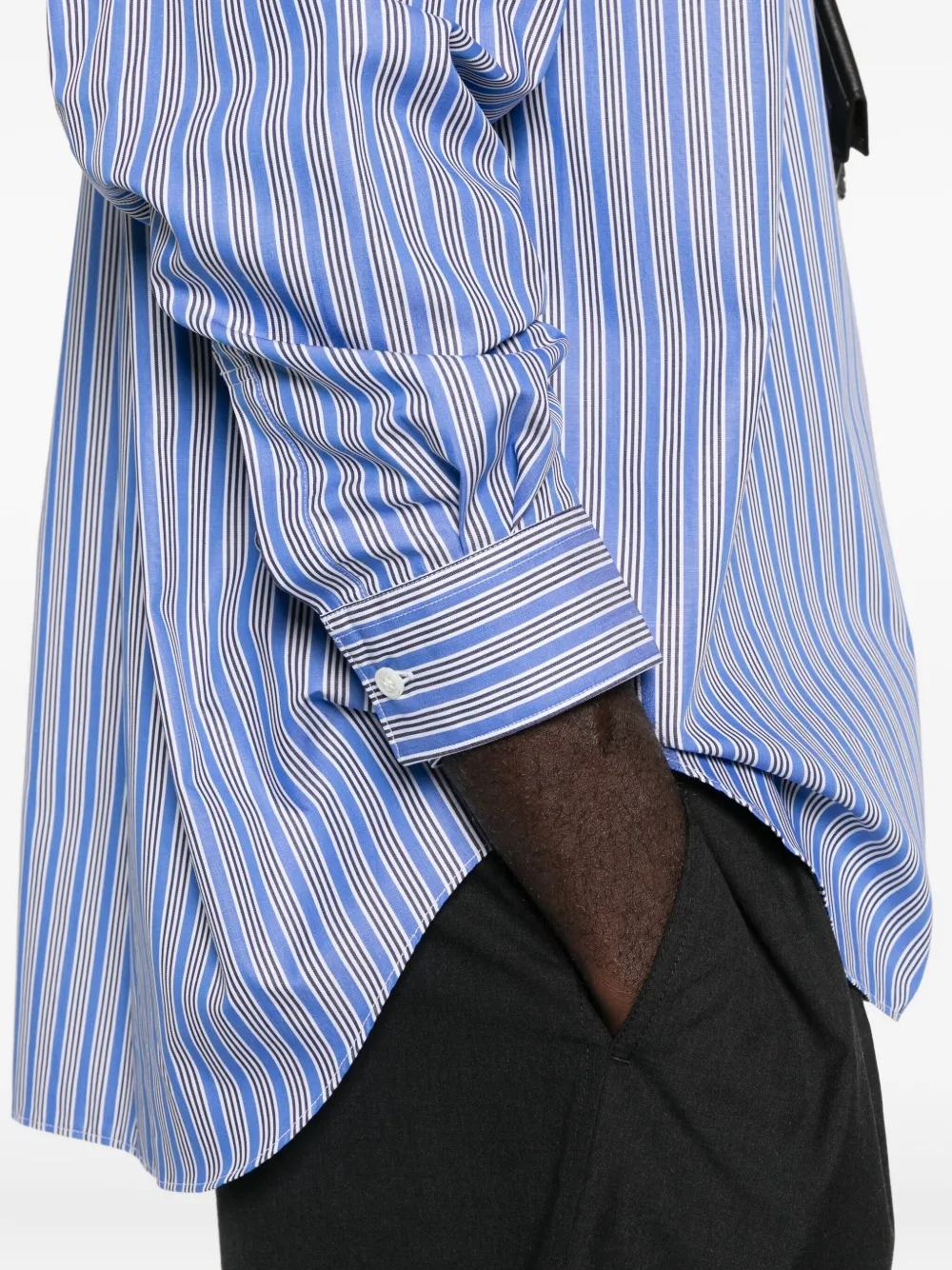 Comme Des Garçons Shirt Overhemd met ronde kraag Blauw