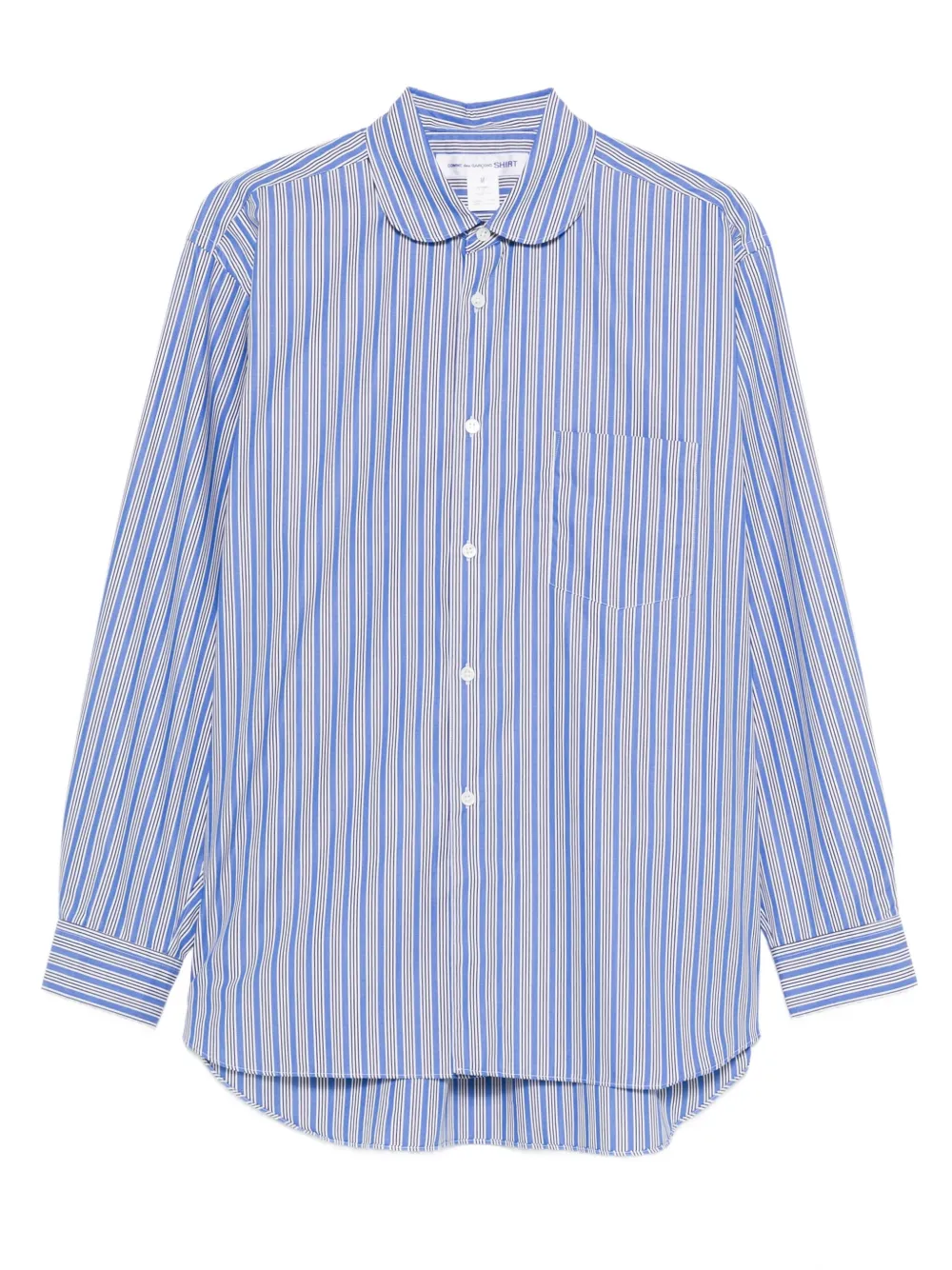 Comme Des Garçons Shirt round-collar striped shirt | Blue | Image 1