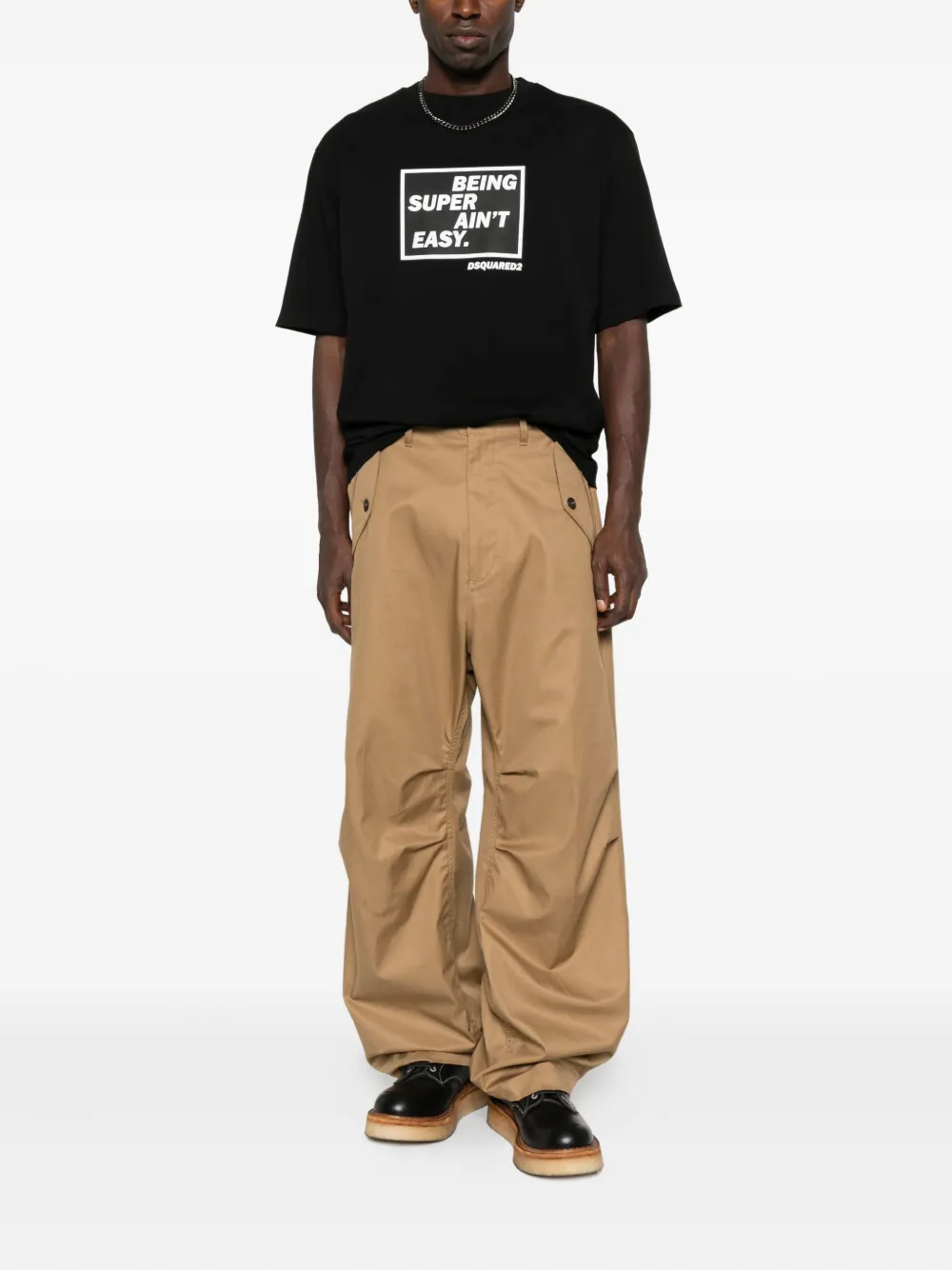 DSQUARED2 slogan-print T-shirt - Zwart