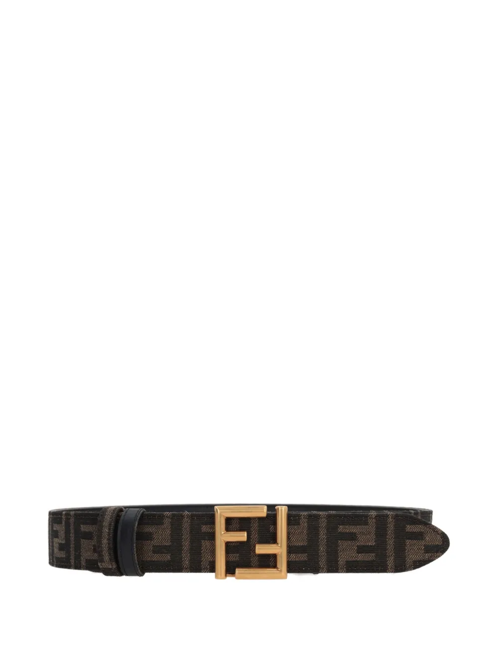 FENDI FF-logo leather belt - Zwart