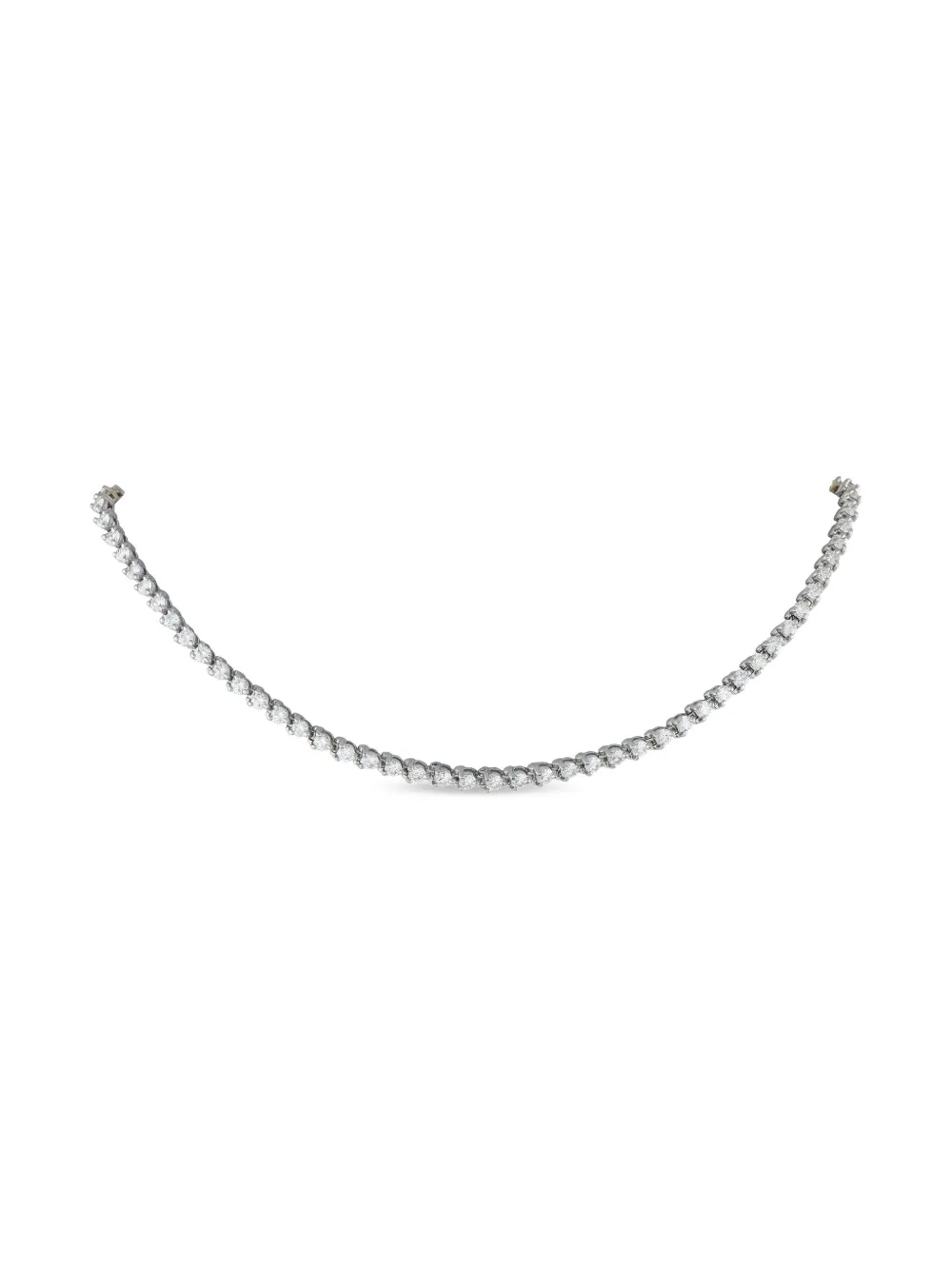 LB Exclusive platinum diamond tennis necklace | Silver | Image 1