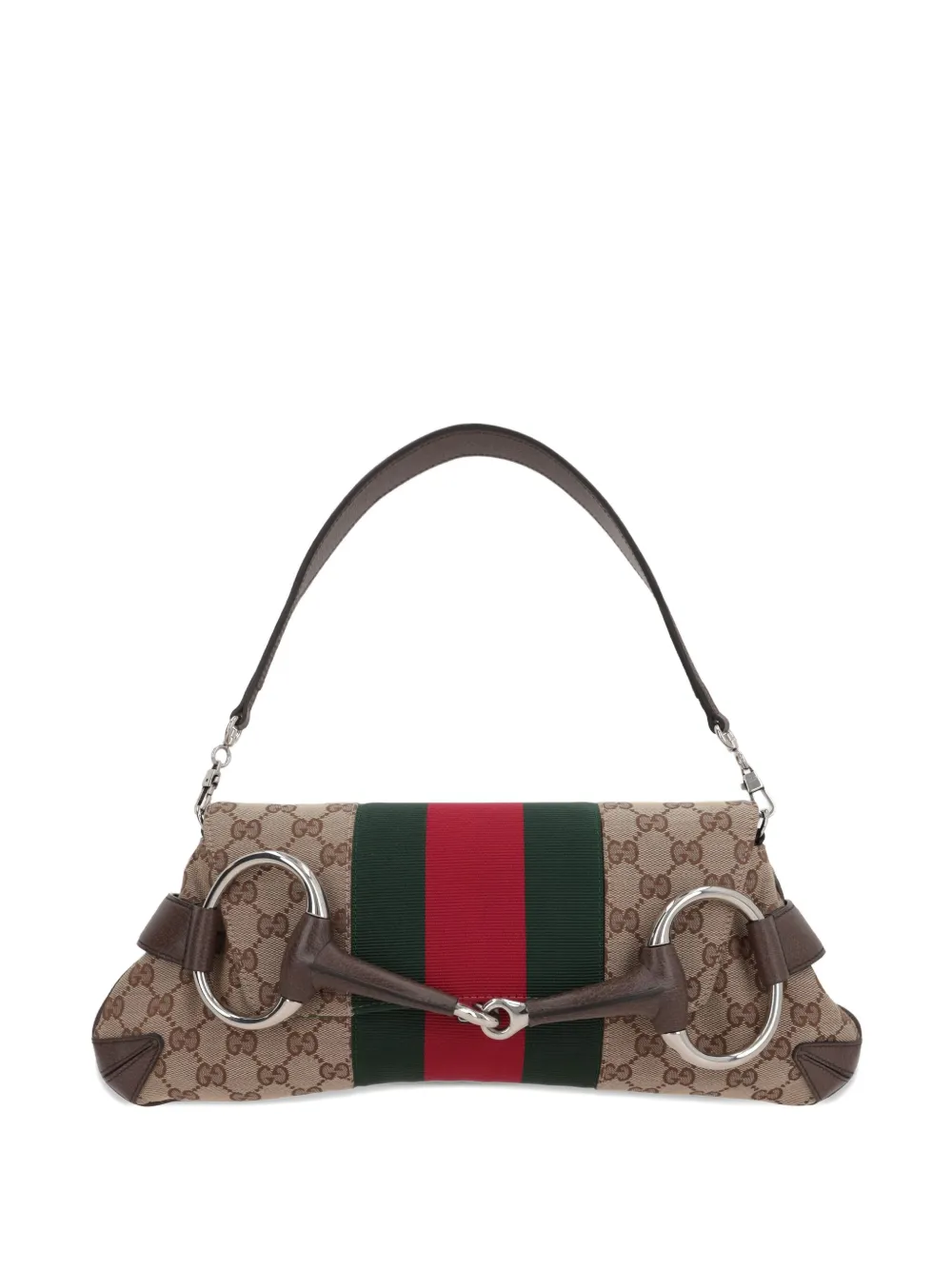 Gucci Horsebit GG shoulder bag - Brown