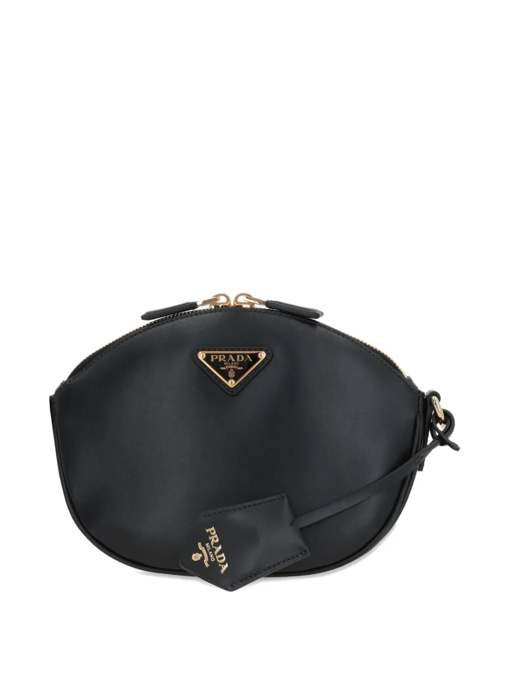Prada triangle-logo zip-top shoulder bag Zwart
