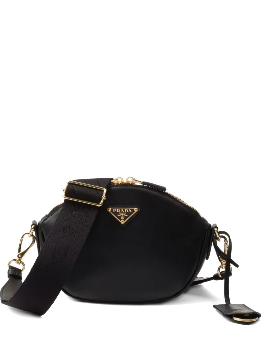 Prada triangle-logo zip-top shoulder bag - ブラック Prada triangle-logo zip-top shoulder bag - ブラック