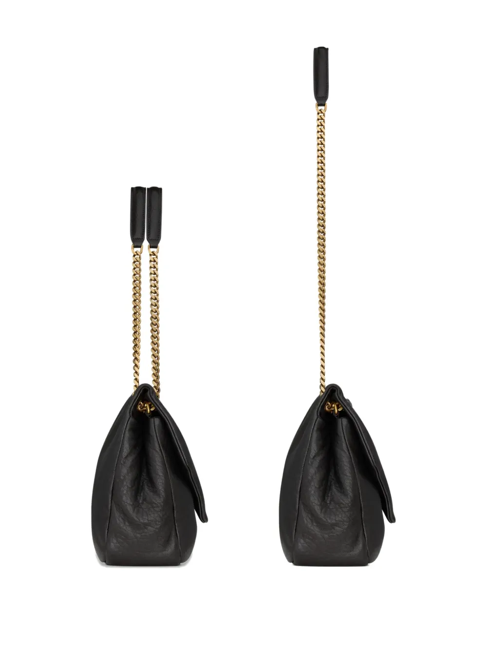 Saint Laurent Calypso Leather Chain Shoulder Bag In Black