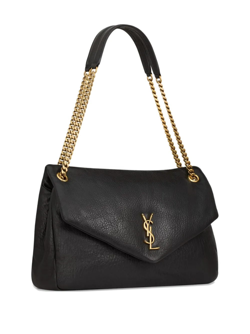 Saint Laurent Calypso Leather Chain Shoulder Bag In Black