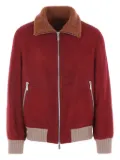 Brunello Cucinelli shearling-lined zip-up leather jacket - Red