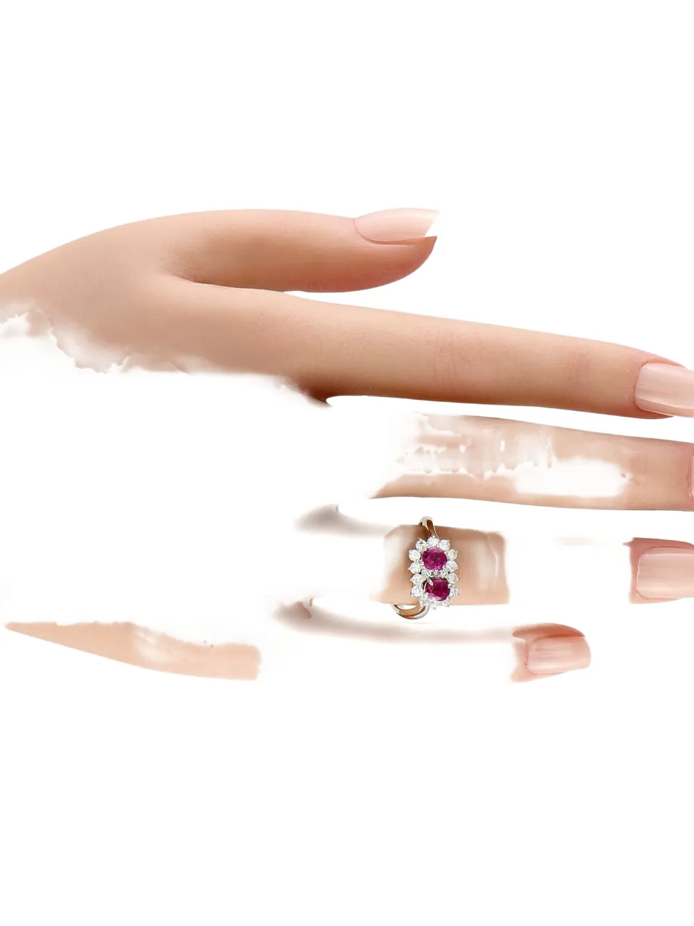 Pre-owned Lb Exclusive Ruby And Diamond-embellished Ring In Silver