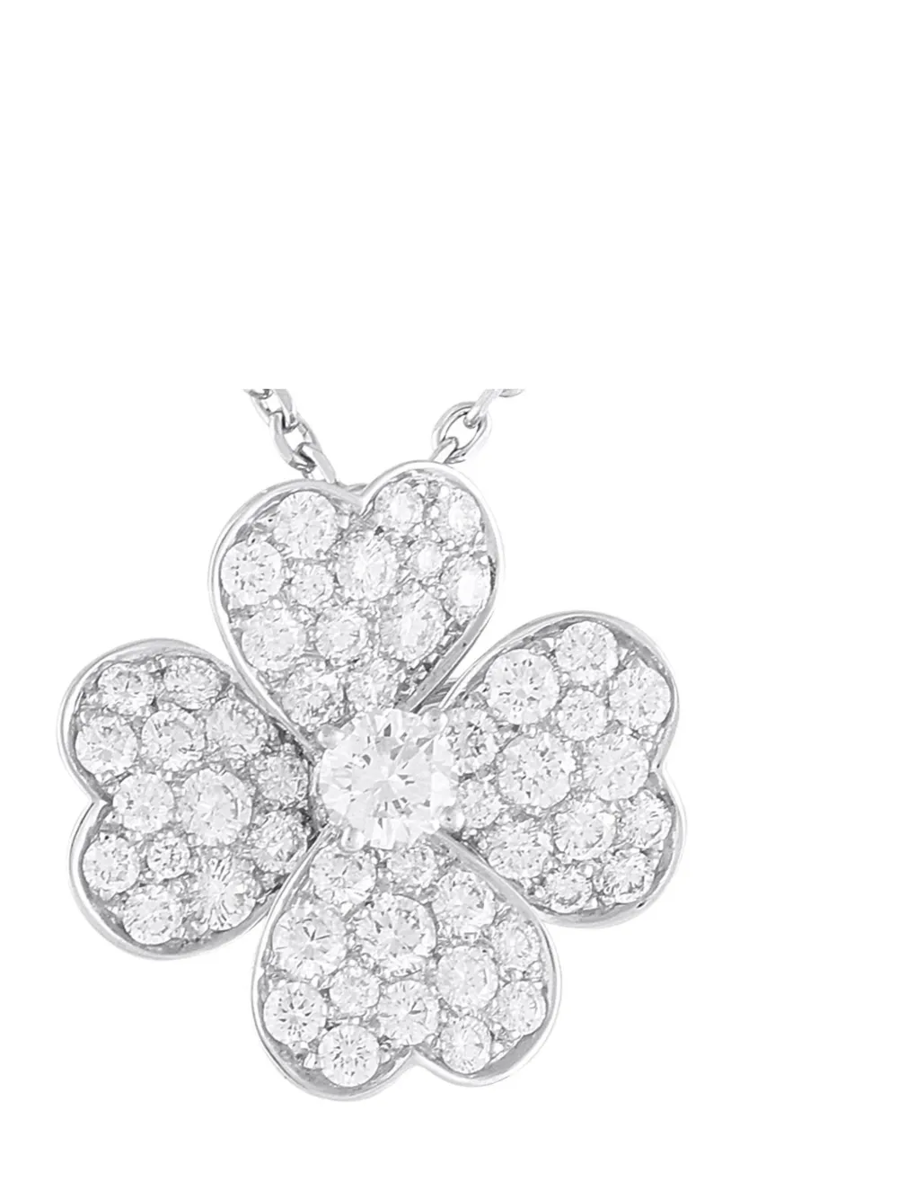 Pre-owned Van Cleef & Arpels 18k White Gold Cosmos Diamond Necklace In Silver