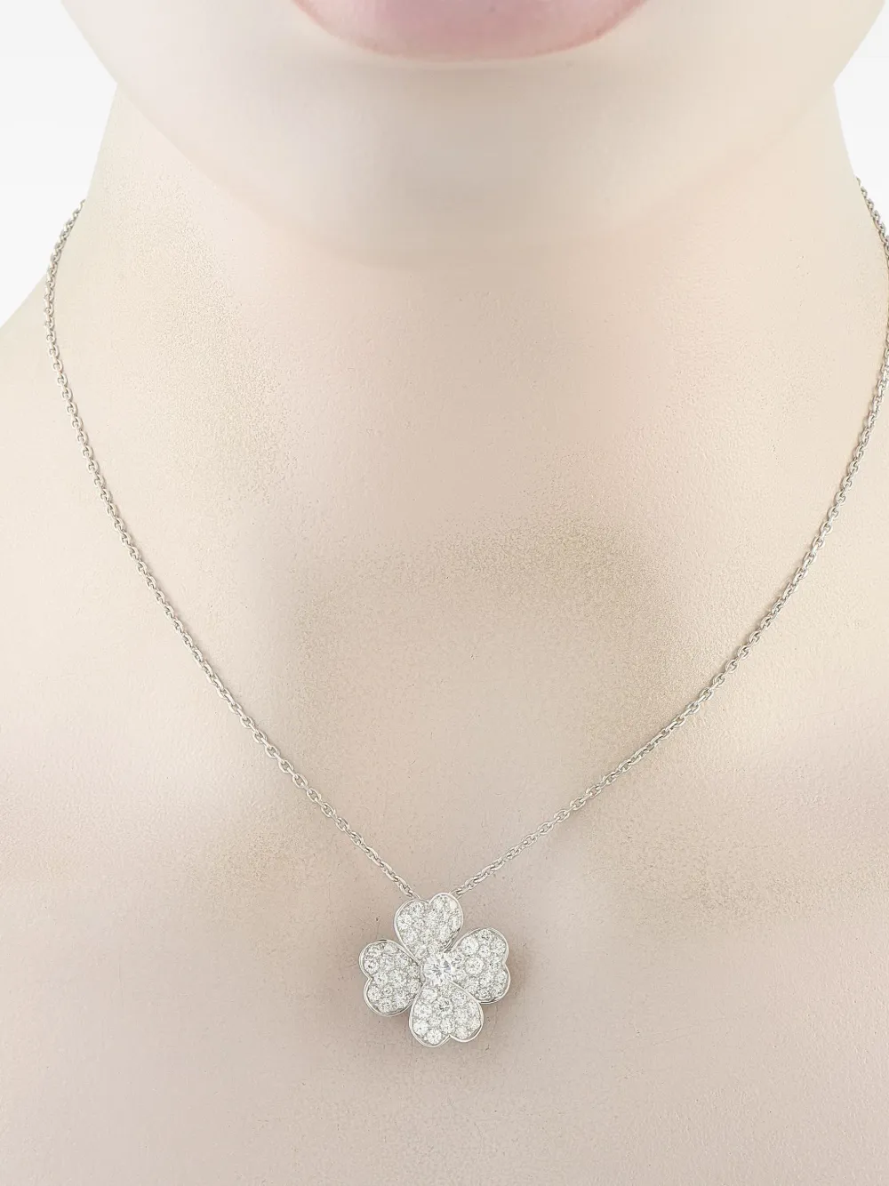 Pre-owned Van Cleef & Arpels 18k White Gold Cosmos Diamond Necklace In Silver