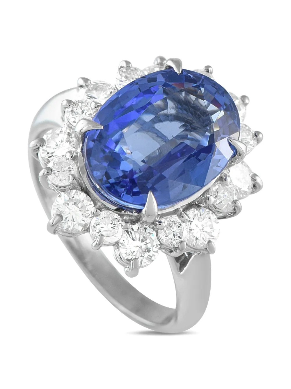 LB Exclusive tanzanite and diamond halo ring - シルバートーン LB Exclusive tanzanite and diamond halo ring - シルバートーン