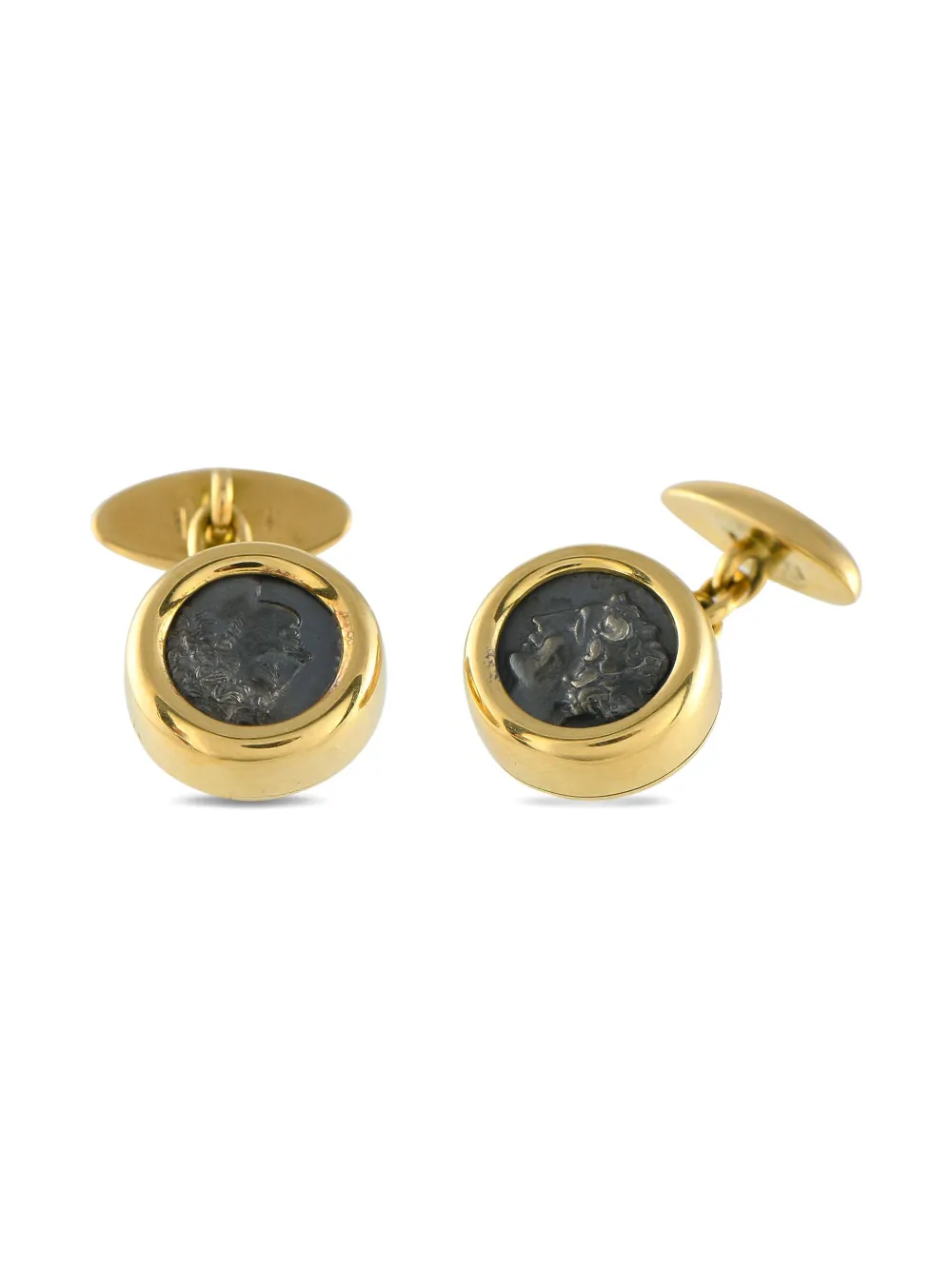 Bvlgari Pre-Owned 18K yellow gold Monete cufflinks - ゴールドトーン Bvlgari Pre-Owned 18K yellow gold Monete cufflinks - ゴールドトーン