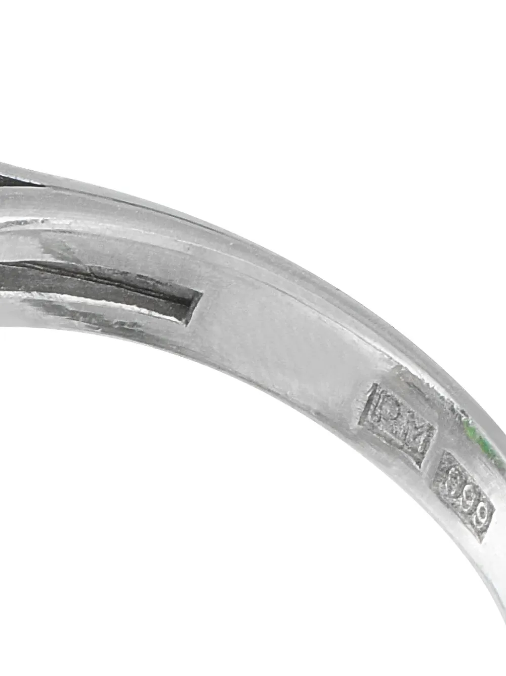 Pre-owned Lb Exclusive Platinum Halo Diamond And Jade Ring In Silver