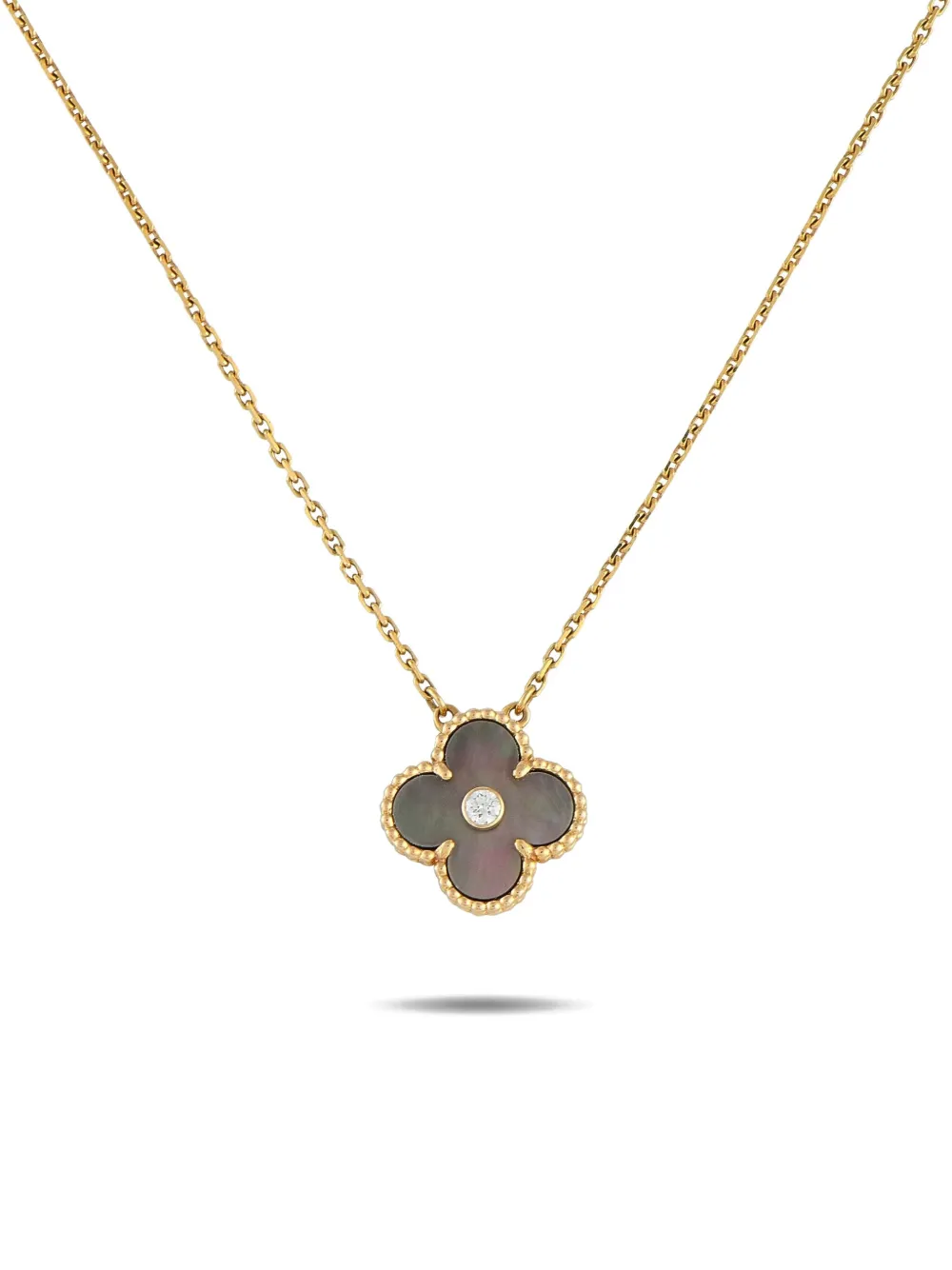 Van Cleef & Arpels 18K yellow gold Alhambra mother of pearl and Van Cleef & Arpels 18K yellow gold Alhambra mother of pearl and