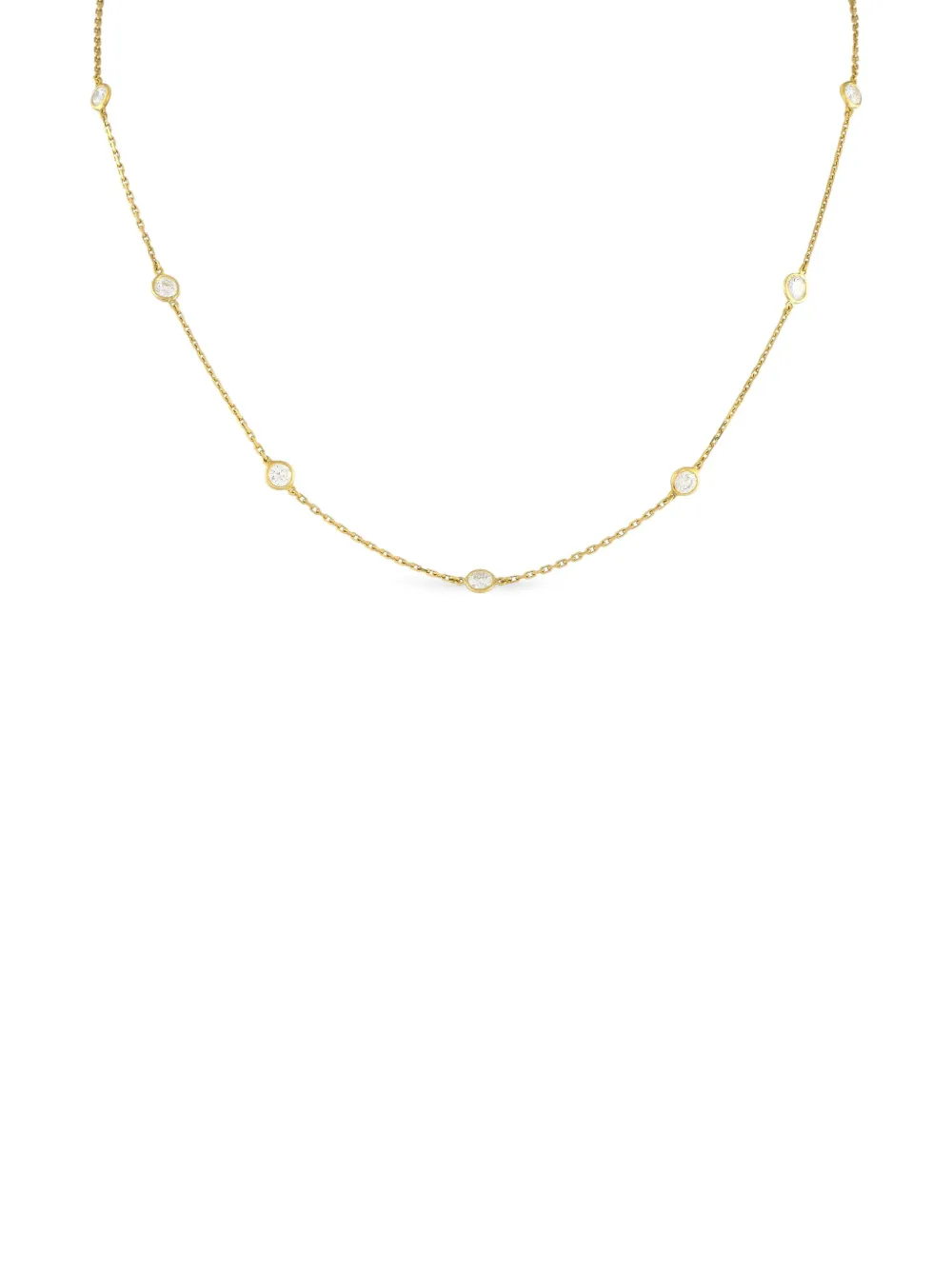Tiffany & Co. Pre-Owned 18K Yellow Gold By The Yard Diamond Necklace ...
