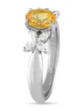 LB Exclusive platinum diamond and sapphire ring - Silver