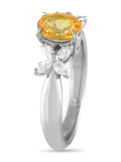 LB Exclusive platinum diamond and sapphire ring