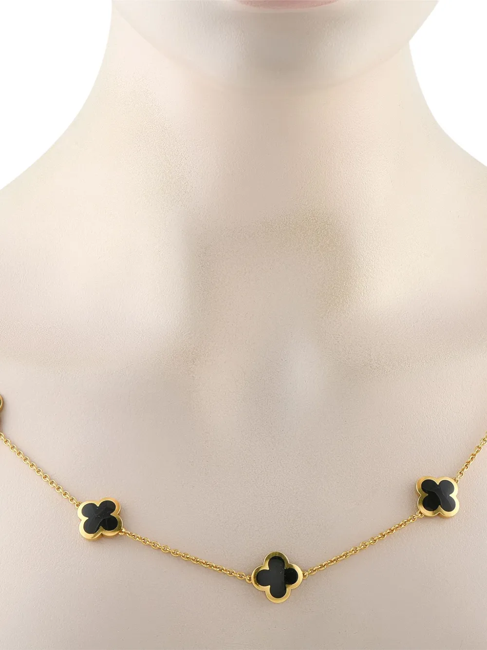 Van Cleef & Arpels 18K yellow gold Pure Alhambra onyx necklace - Van Cleef & Arpels 18K yellow gold Pure Alhambra onyx necklace -