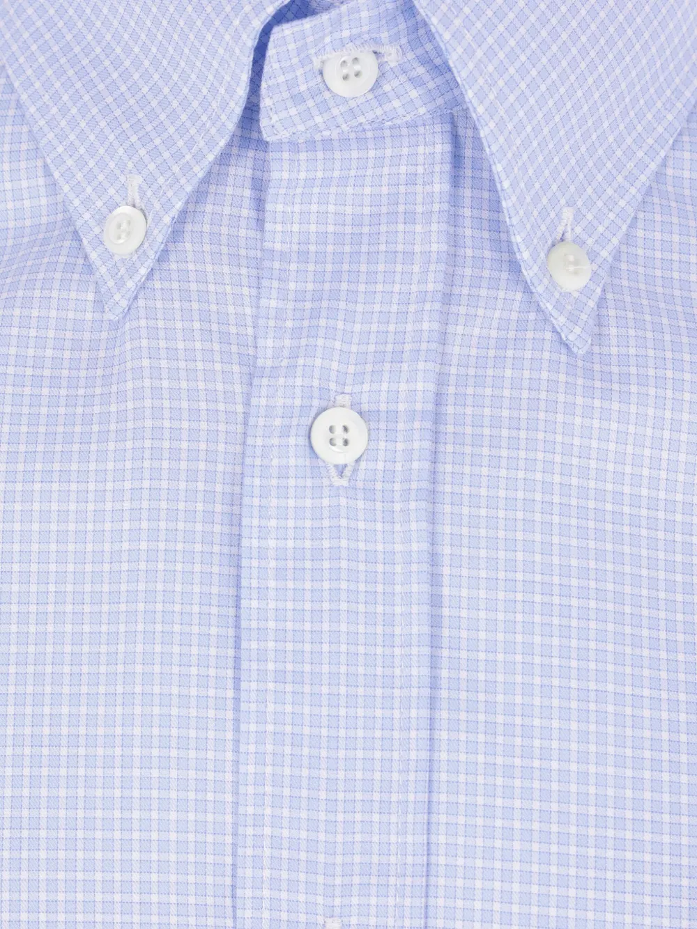 Brunello Cucinelli Checked Cotton Shirt In Blue