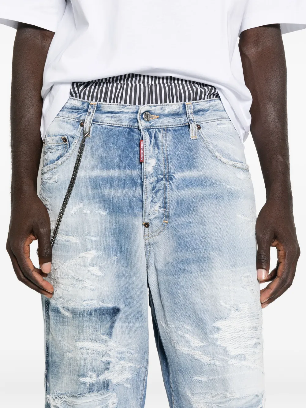 Dsquared2 Patchwork Distressed Jeans In Blue