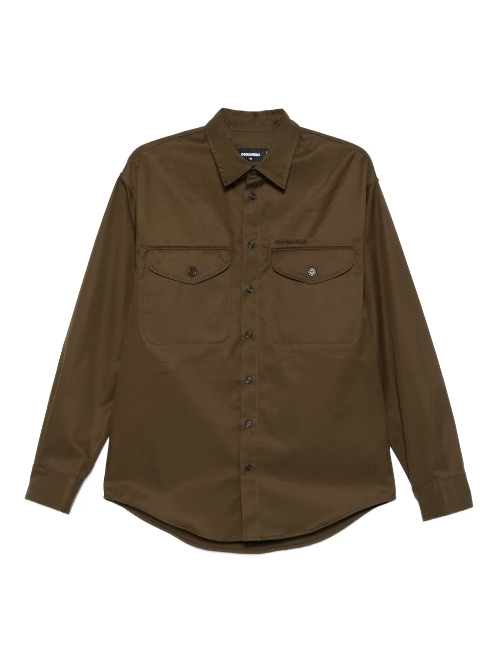 DSQUARED2 Utility double-pocket cotton shirt | Brown | Image 1