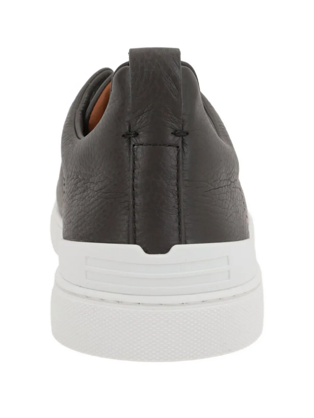 Zegna grained-leather elastic-detail slip-on sneakers Brown