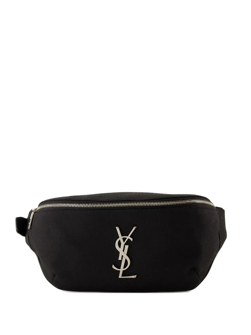 Saint Laurent Logo-plaque Belt Bag In Black