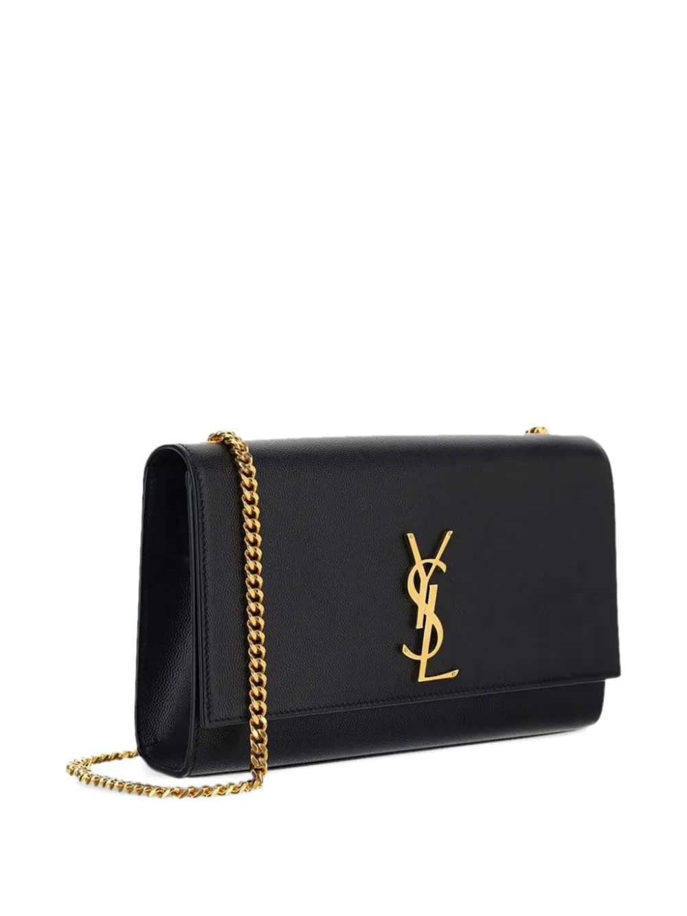 Saint Laurent logo-plaque chain shoulder bag - Zwart