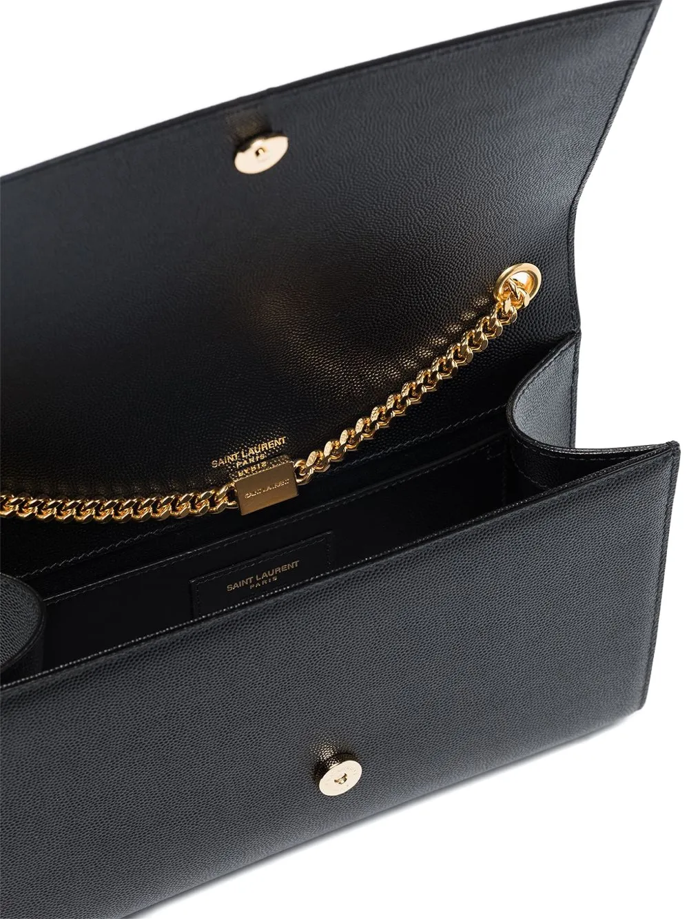 Saint Laurent Logo-plaque Chain Shoulder Bag In Black